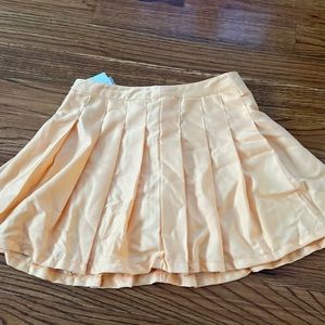 Orange Pleated Skirt